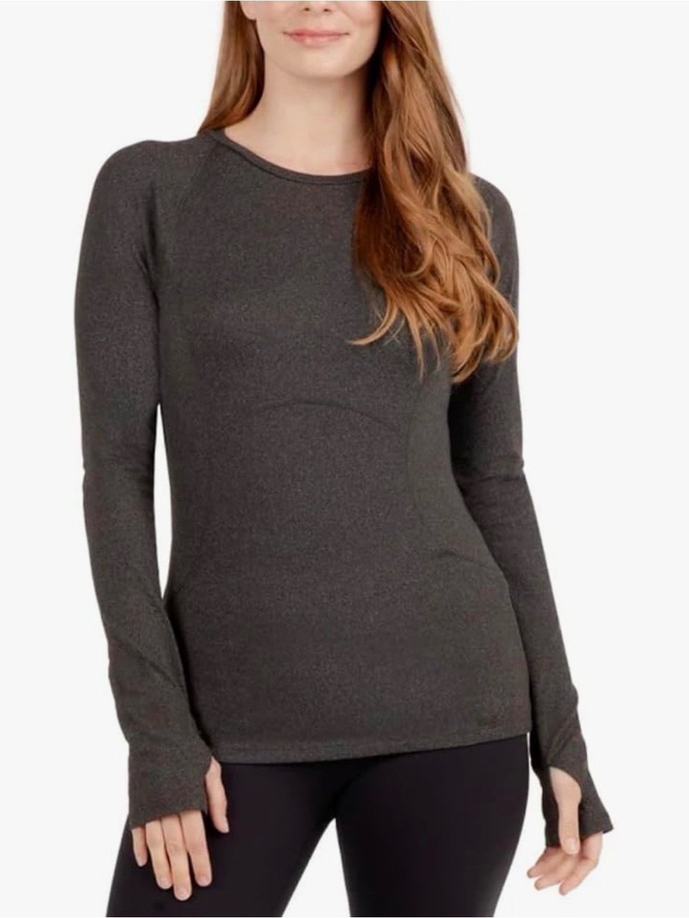 Spyder Women’s Peached Jersey Long Sleeve Thumbhole Shirt Black Active Top
